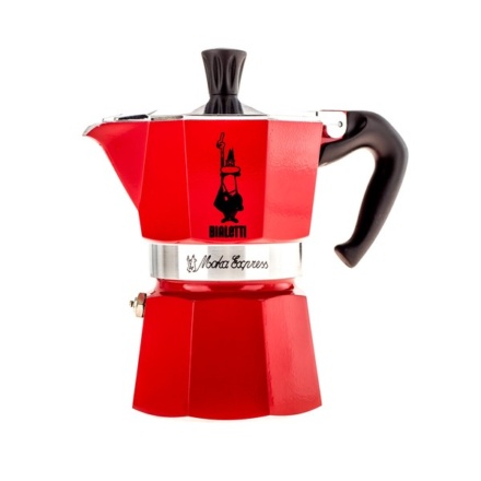 Cafetieră Bialetti Moka Express 3 cești 150 ml, roșie